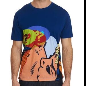 Robert Graham Pop Art Graphic T-Shirt 4XL Blue Comic Print Short Sleeve RARE